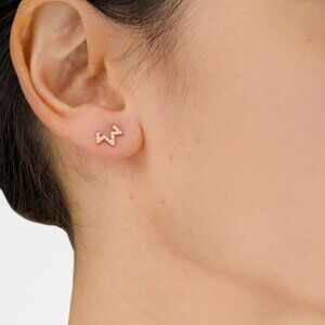 Anzie Zig Zag 14k Diamond Stud Earrings NWT $1050